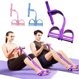Weerstandsbanden Fitness Gum 4 Tube Weerstandsbanden Latex Pedaaltrainer Sit-up Pull Rope Expander Elastieken Yoga-apparatuur Pilates Workout 230605