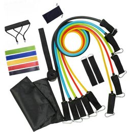 Weerstand Bands Fitness Set 11 stks Kit Apparatuur Accessoires Oefening Elastics voor Training Bodybuilding Gym Workout Home Band C0224