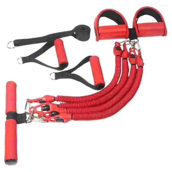 Bandes de résistance à quatre tubes Pl Corde Yoga Pieds Pédale Poignées d'exercice Fitness Tension des pieds Sports Pling Mtifonction Drop Livraison Outdoo Otccs