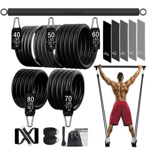 Weerstandsbanden Gym Fitness Workout Bar Weerstandsbanden Set Pilates Yoga Oefening Pull Up Training Gewicht Gym Apparatuur voor Thuis Bodybuilding 230620