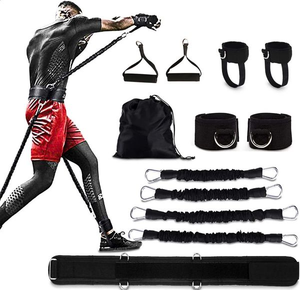 Bandas de resistencia Gimnasio en casa Estiramiento Conjunto de correas Cintura Pierna Entrenamiento de rebote Ejercicios de brazo Boxeo Muay Body Building Yoga Ejercicio 240104