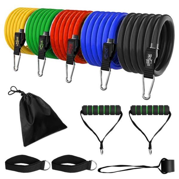 Bandes de résistance Pcs Tube Élastique Ensemble D'exercices Expander Fitness Bande De Caoutchouc Tirer Corde Équipement D'entraînement De Gymnastique