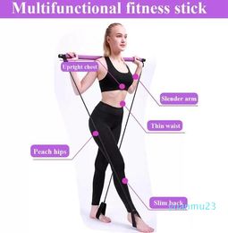 Weerstandsbanden Pilates Bar Kit met voetlus Yoga -trainingsstick voor thuisgymnastiektraining1 22 22