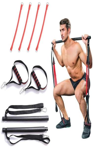 Bandes de résistance Portable Home Fitness Gym Pilates Bar Système Complet Body Building Équipement D'entraînement Kit D'entraînement Sport exercice7618560
