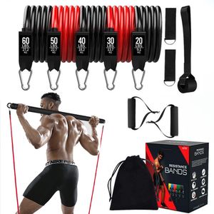 Bandas de resistencia Kit de barra de Pilates portátil con palo de fitness Gimnasio en casa Culturismo Equipo de entrenamiento elástico 230307