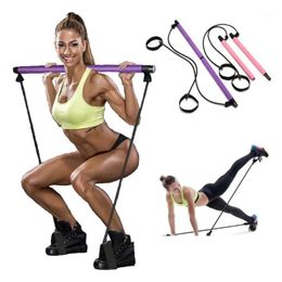 Weerstandsbanden draagbare pilates stick yoga elastische trekkrachtstang voor fitnessoefening training stretch