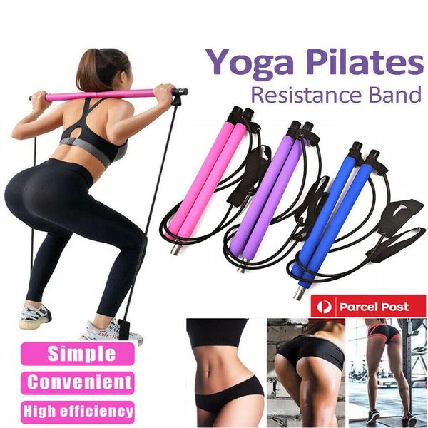 Bandes de résistance Portable Yoga Pilates Bar Stick avec bande Home Gym Muscle Toning Fitness Stretching Sports Body Workout Exercice 231016