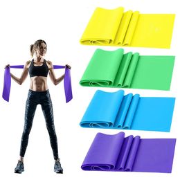 Weerstandsbanden zetten TPE Elastic Band 4 Niveaus STROKEN Workout Recovery Fitness Yoga Pilates Rehab Strength Training 240410