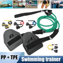 Weerstandsbanden Zwemmen Arm Krachttrainer Weerstandsband Handzwemvliezen Zwemmen Armtraining Trekkoord Voor Gym Fitness Workout 230307