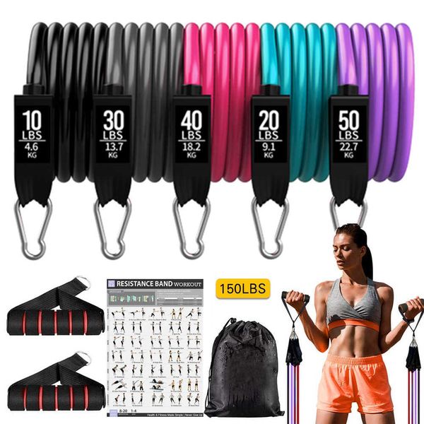 Bandes de résistance Femmes Fitness Bandes de boucle de résistance Set Exercice d'entraînement Yoga Expander Équipement de bande élastique pour la maison Workout Gym Bodybuilding HKD230710