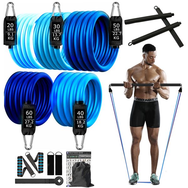 Resistance Bands Workout Bar Set Expander Yoga Pilates Oefening Fitness Apparatuur voor Thuis Latex Elastische Booty Gym Machine 230617