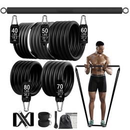 Bandes de résistance Workout Yoga Bande élastique Upgrade Training Bar Set Pilates Exercice Fitness Equipment pour Home Gym Bodybuilding 230301