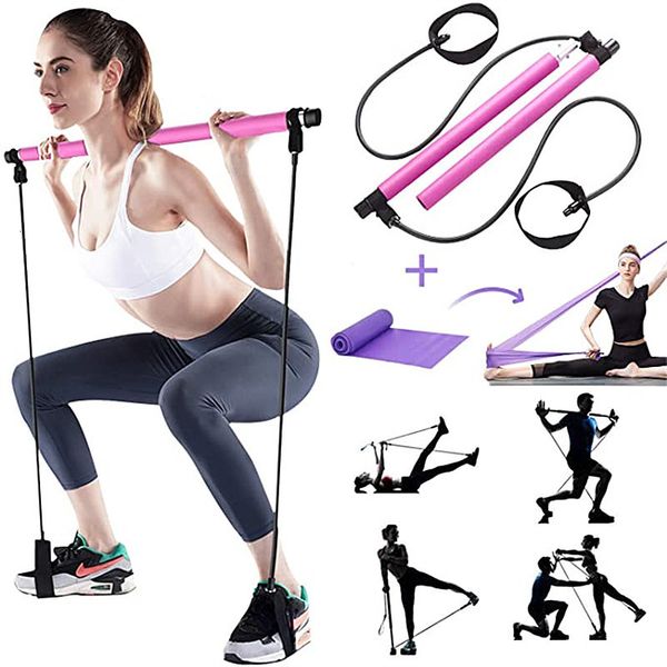 Bandes de résistance Yoga Crossfit Exerciseur Pull Corde Portable Gym Workout Pilates Bar Trainer Élastique Pour Équipement De Fitness 230614