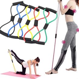 Weerstand Bands Yoga Oefening Gym Fitness Apparatuur Pull Touw 8 Woord Borst Expander Elastische Spier Training Tubing Spanning 230614