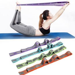 Weerstandsbanden Yoga Pull Strap Belt Polyester Latex Elastisch Latin Dance Stretching Band Loop Yoga Pilates GYM Fitness Oefening Weerstandsbanden 230605