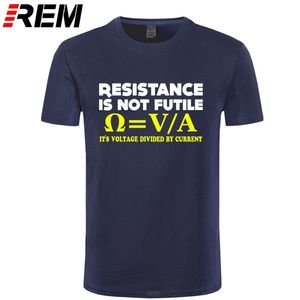 Weerstand is niet nutteloze T-shirt Nerd Elektricien Science Funny Gift Verjaardag Mannen T-shirt Kleding Plus Size Aankomst 210707