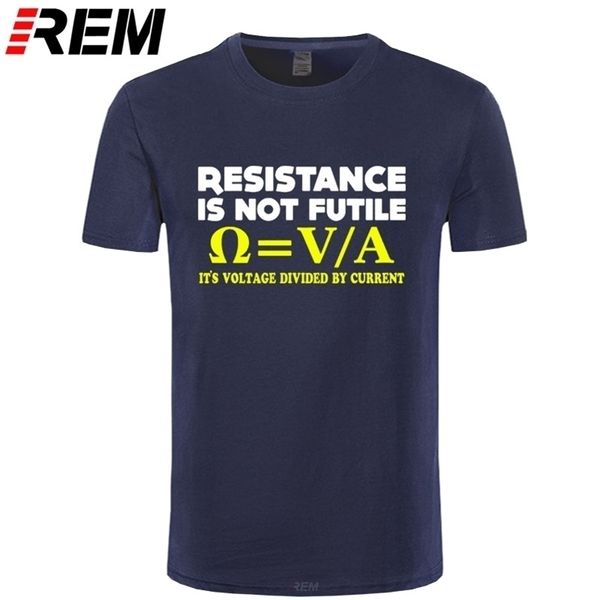 La resistencia no es inútil CAMISETA Nerd Electricista Ciencia Regalo divertido Cumpleaños Hombres Camiseta Hombres Ropa Tallas grandes Llegada 210409