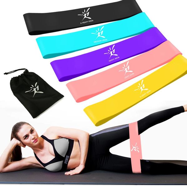 Conjunto de resistencia con bolsa elástica Yoga Gum Fitness Sports Gym Home Ejercicio de goma Mini bandas para mujer C0224