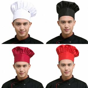 Restaurant Chef Hat Baker Chef réglable restauration élastique cuisine cuisinier chapeau hommes Cap cuisine cuisinier uniforme cuisine vêtements de travail chapeau c72q #