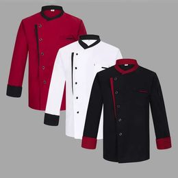 Restaurant Chef Jacket Top Lange lange mouw El Cafe Keuken Werk Draag Bakkerij Kooktoppen Fast Food Chef Uniform voor mannen 240506