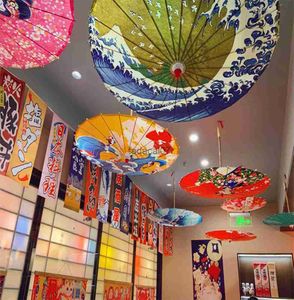 Restaurant décor japonais huile papier parapluie japonais matériel hôtel plafond ical décoratif parapluie cerise Parasol 82 CM L230620