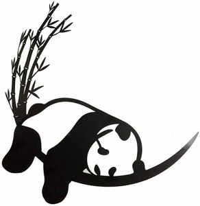 Panda au repos et bambou Art mural en métal Black Iron Art Wall Decor Home Decor