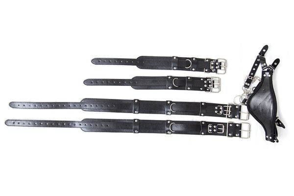 Bondage retenue à jambes ouvertes Coueuses Verrouillage poignets Cuffes de bracelet Fertisan Fetish BDSM jouet A675