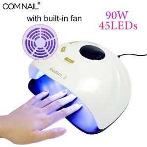 Rustt 90W UV Nail Lamp voor manicure met builtin fan 45leds LCD Display Nail Dryer Curing Nail Polish Nail Art Equipment