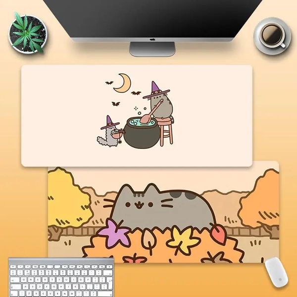 Repose 90x40 cm tapis de souris dessin animé chat étudiant chambre ordinateur jeu tapis de souris grand mignon tapis de bureau femme décor à la maison livraison gratuite