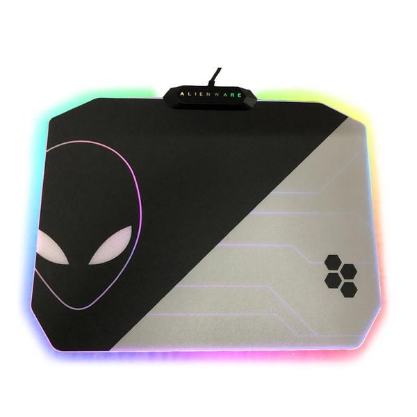 Reste Alienware RGB 7 Color PC Gaming LED Mouse Pad Desk Ordinktop Bureau Mousepad Supprot Wireless Charging Mobile 355x255x5.5mm