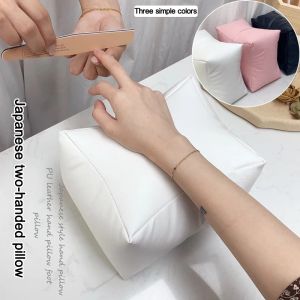 Rests Angnya Double Put Soft Pu Nail Art Pillow for Manucure Hand Arm Foot Rest Cushion Cushion Le cuir Handder Holder Manucure Tools
