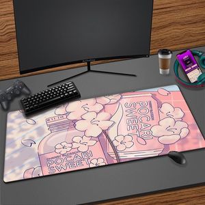 Rust Anime Kawaii Muismat Grote Rubberen Gaming Snelheid Leuke XXL Muismat Toetsenbord Vergrendeling Rand Otaku Computer Bureau Pads Tafeltapijt