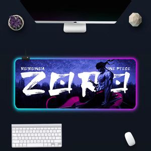 RESTS ANIME ONE PIÈCE ZORO RVB PC GAMER CHARGER MOUSE PAD MOUSEPAD LED GLAIN