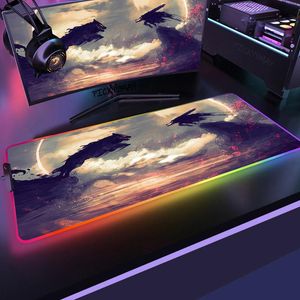 Repose Berserk tapis de souris jeu RGB tapis de souris Gamer ordinateur Mausepad clavier rétro-éclairé tapis de souris grand tapis de bureau en caoutchouc éclairage LED