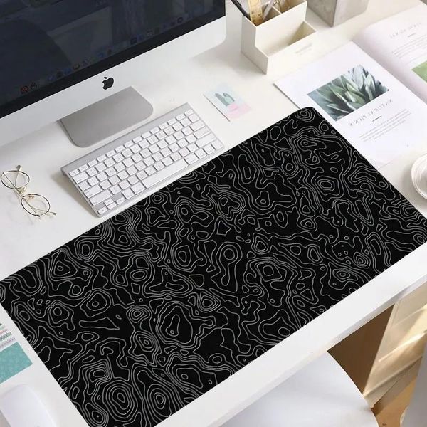 Rests Big Art Mousepad Blanco Negro Protector de escritorio Pad en las almohadillas de la mesa Alfombrilla de computadora Xxl Alfombrilla de ratón Alfombrilla extendida Alfombrilla de escritorio Alfombra de oficina