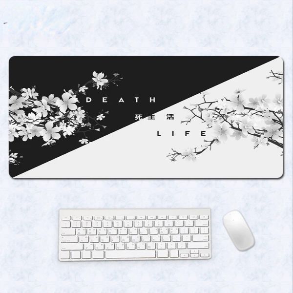 Descansos blancos blancos cerezo floreciente almohadilla mouse de mouse lthicken lthicken bording mousepad para escritorios de la oficina de computadora almohadilla de escritorio