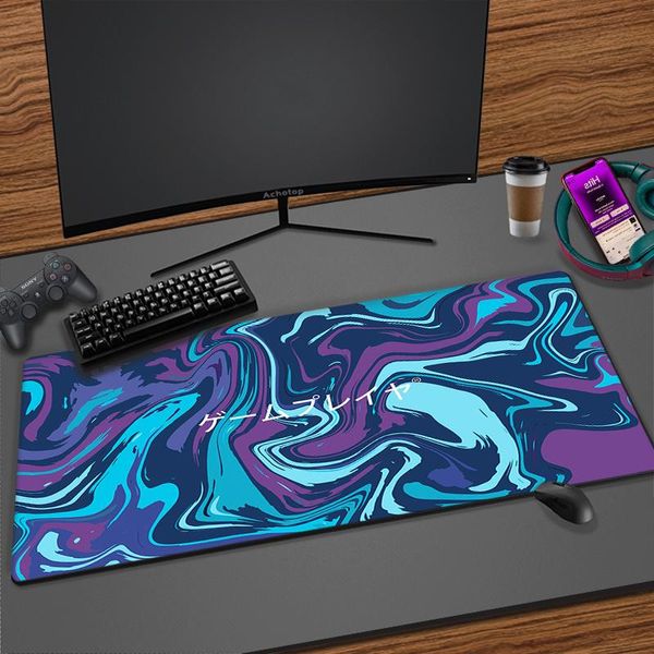 Repose Bleu Violet Art Tapis de Souris Pc Gamer Tapis de Souris de Jeu XXL Tapis de Souris Clavier Tapis de Bureau Tapis de Table Tapis de Mausepad Ordinateur Portable DIY Pad