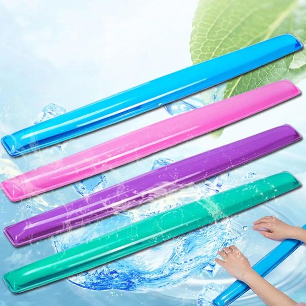 Reposamuñecas con teclado de gel de silicona transparente, almohadilla para reposamuñecas para escritorio de oficina, soporte para reposamanos, color verde frío