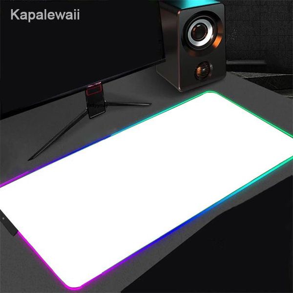 RESTS Pad, almohadilla de mouse personalizada RGB White Mousepad 90x40 Diy Anime LED retroiluminado 80x30 XXL Ligero de jugadores Teclado de juego Gamer Alfombra de mouse grande