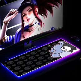 Rust schattige cartoon podkladka pod mysz kuromies gaming accessoires muis pad gamer tappetino led rgb mouse l mausepad tappetino muis