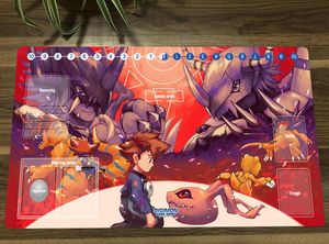 Descansos Digimon Adventure Duel Playmat Tarjeta de intercambio Juego de juego DTCG CCG Mat Desk Matón Pad Rubber Mousepad TCG Juega Mat Bag Free Bag Free