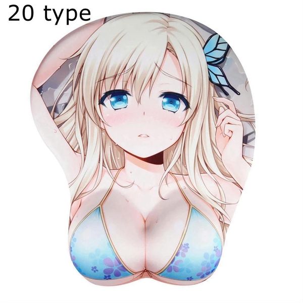 Rests Matina de almohadilla de ratón 3D con reposo en la muñeca Geling Gel Anime Mousepad