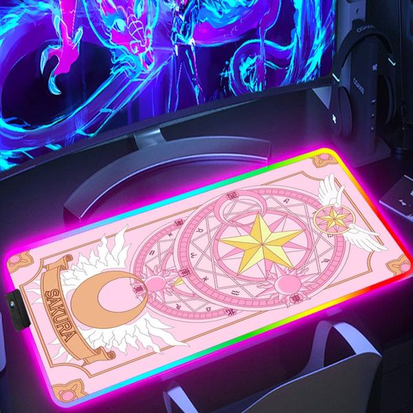 RESTS Accesorios de juegos Back Backlit MousePad Rubber Keyboard Anime RGB Gabinet Gabinet Sailor Moon Pad extendido PC MAUSE COMPUTADOR DE COMPUTADOR