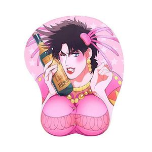 Repose JOJO dessin animé créatif Anime Pink3D tapis de souris Sexy poitrine Gel Silicone tapis de souris avec repose-poignet Support doux tapis de poitrine PC