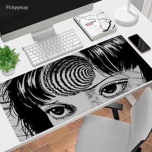 Rests Junji Ito-alfombrilla grande para ratón de cómic de terror, alfombra de escritorio para PC, alfombrilla antideslizante para ratón para juegos, alfombrillas para teclado y mesa, Borde de bloqueo LOL