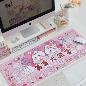 Repose Kawaii dessin animé Anime grand ordinateur tapis de souris tapis de souris de jeu étanche en cuir Pu Xxl tapis de bureau clavier tapis d'écriture