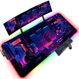 Alfombrilla de ratón Led Rests Xxxl 1200x600 Asus Rog Gaming Mouse Pad Rgb alfombrilla de ratón Extra grande accesorios de juego 100x50 con alfombrillas de mesa retroiluminadas