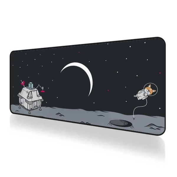 Reste le clavier mécanique Corgi Pad Pad Cat Space Mousepad Gamer Black Deskmat Mouse Mats Accessoires de jeu