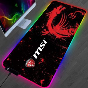 Repose tapis de souris Msi Red Dragon Mausepad Rgb Teclado Gamer Pc ordinateur tapis de bureau accessoires de jeu Varmilo Anime tapis Lol Cs tapis de souris