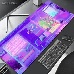 Rests Pink Japan Neon Mouse Pad grand joueur Mauusepad Deskmat Computer Gaming Accessoires Art Carpet 90x40 Play Mats Anime Office Mat